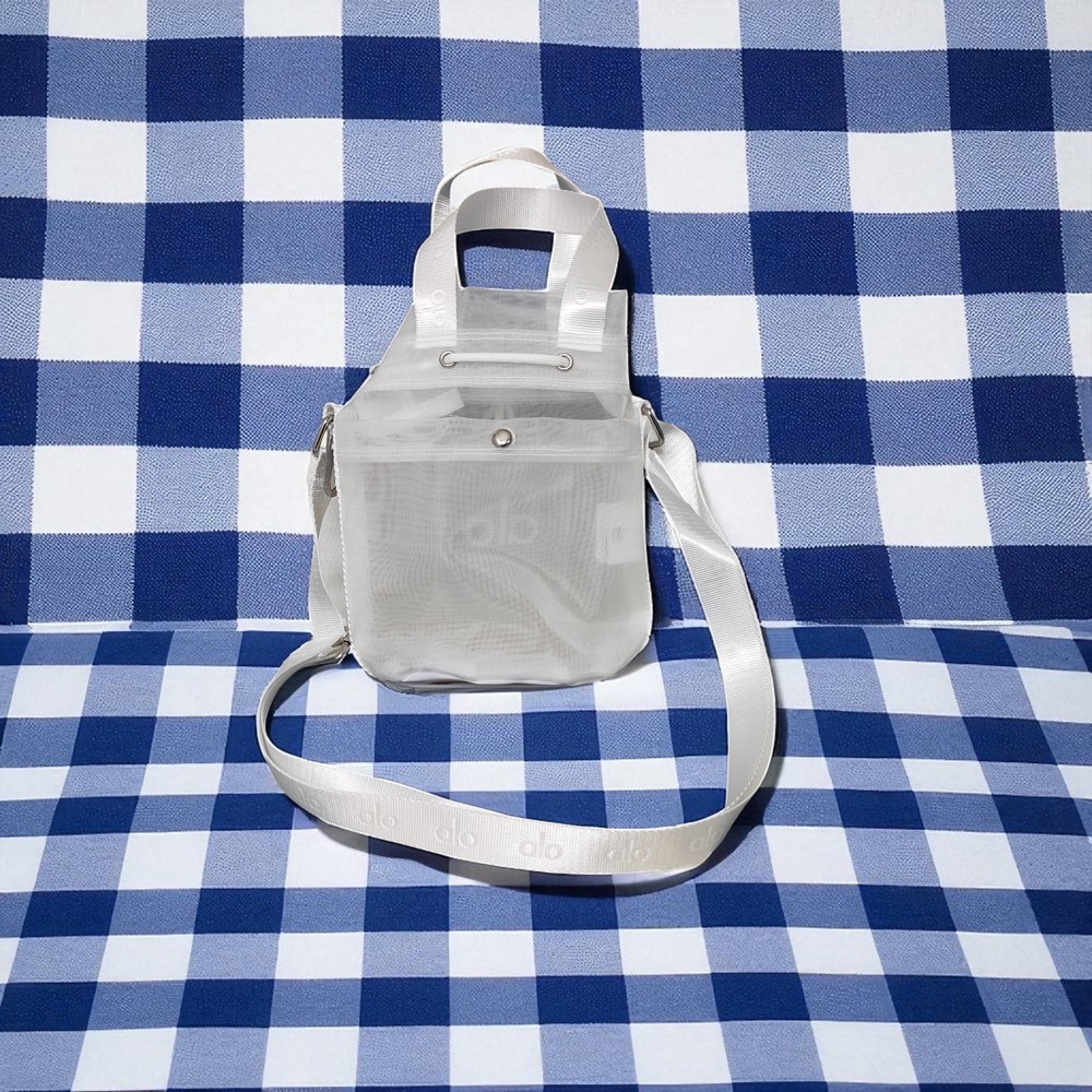 ALO Yoga White Mesh Crossbody Bag - Picture 4 of 8